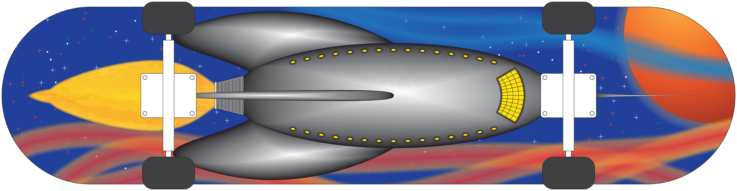 Skate Board with Trucks Showing